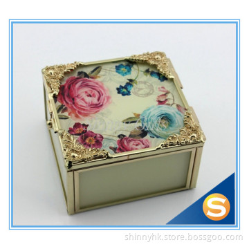 2015 New Wedding Gifts Flower Design Glass Jewelries Boxes